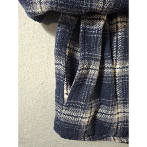 Jachs New York Mens Flannel Jacket Large Blue Plaid Wool Shacket Chore Coat - Picture 5 of 13